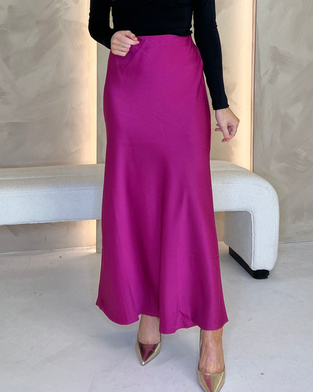 Midi Slip Skirt - Fuchsia