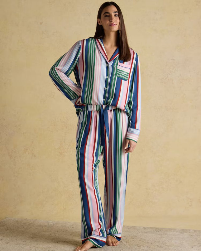 Alma Multi Stripe Woven Pyjama Set
