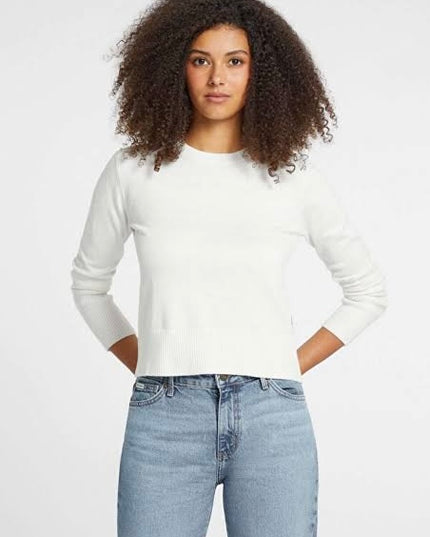 Guess Jeans Embroidery Fine Knit Sweater - Warm White