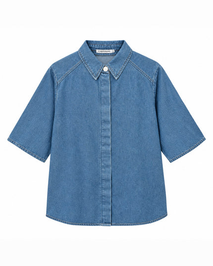 Denim Short Sleeve Shirt - Blue Wash