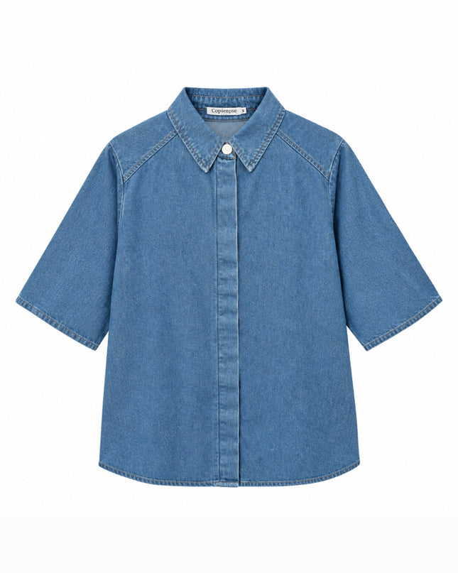 Denim Short Sleeve Shirt - Blue Wash