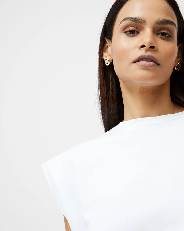 French Connection Rallie Shoulder Pad Tank Top - White