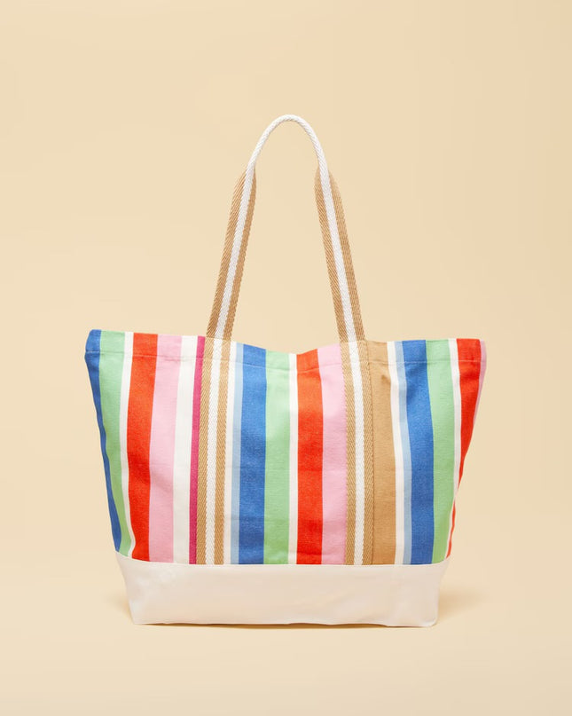 Promenade Canvas Tote Bag - Multi Stripe