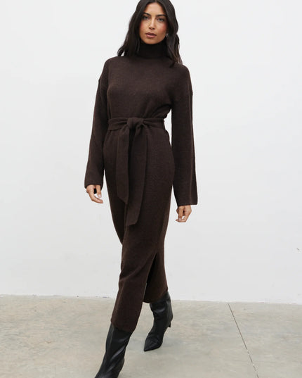 Wrenley Midaxi Knit Dress - Brown