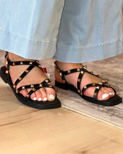 Gladiator Stud Sandal - Black