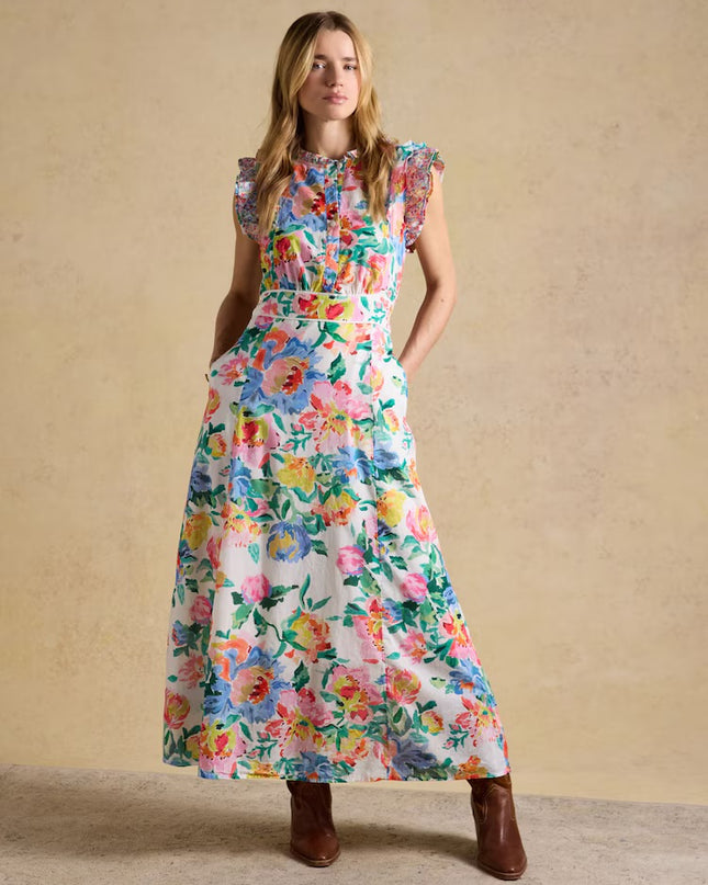 Samantha Floral Maxi Dress - Multi/White