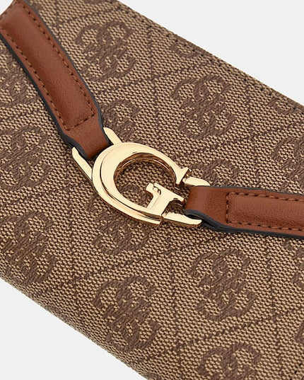 Guess Dea Medium Zip Around - Latte Logo