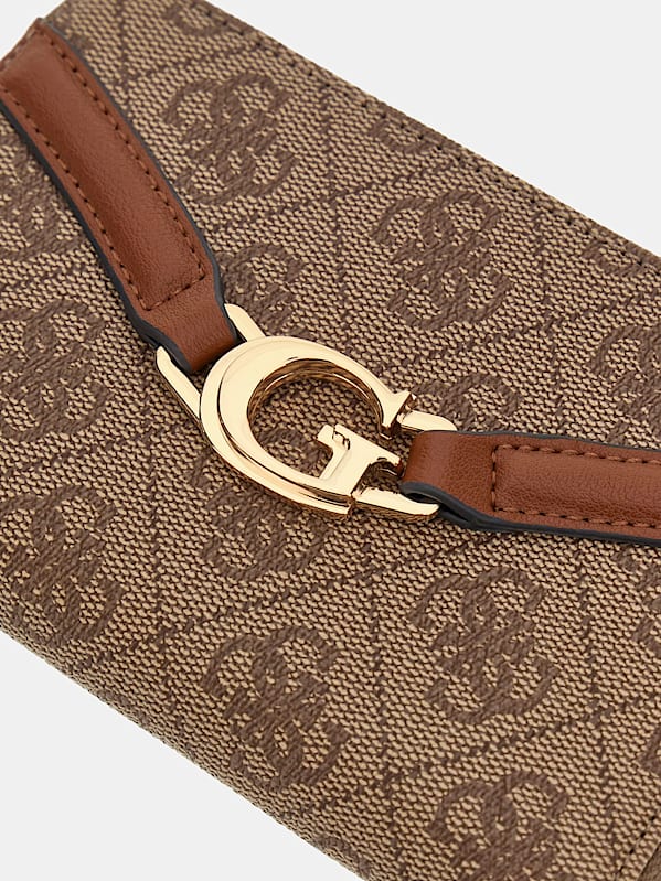 Guess Dea Medium Zip Around - Latte Logo