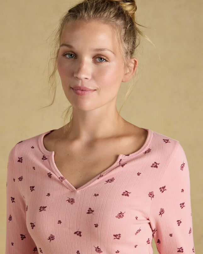 Joules Pointelle Floral Pyjama Set - Pink
