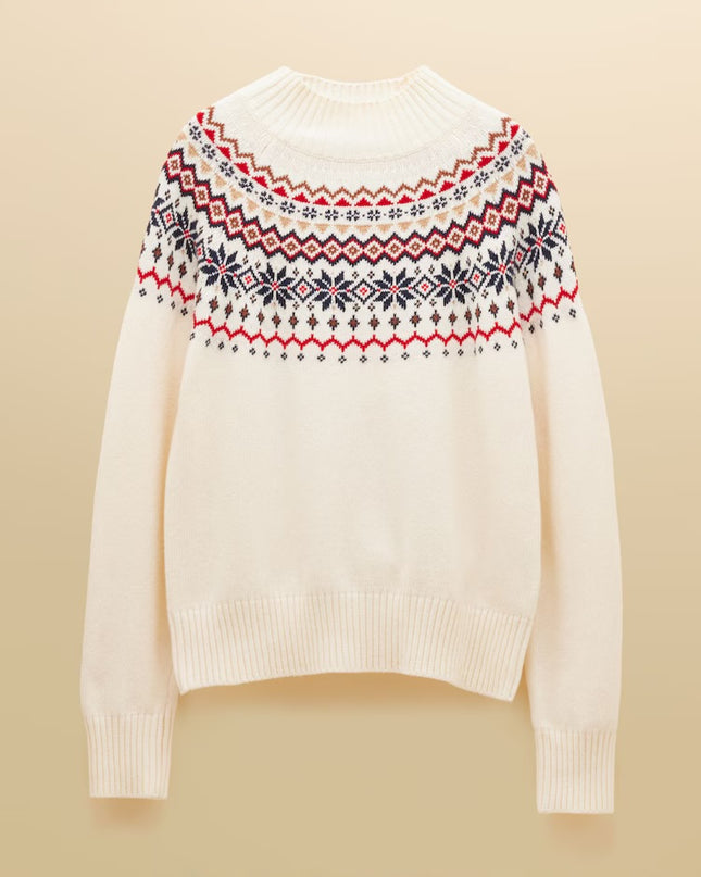 Alba Cream Fairisle Jumper - Cream