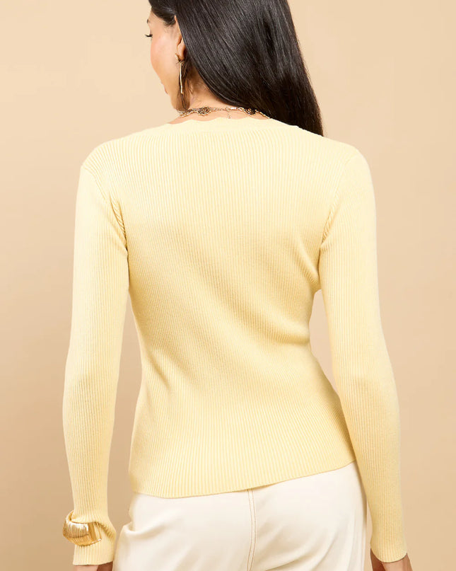 Floréal Lemon Scallop Knit Cardigan