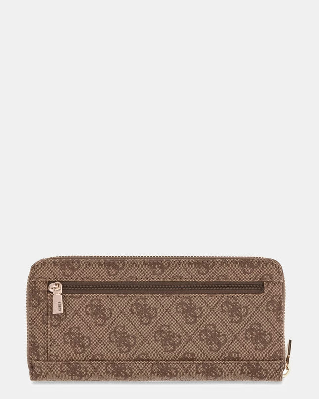 Guess Laurel Large Zip Around - Latte Logo