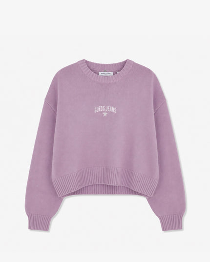 Guess Jeans Embroidered Logo Knit - Lilac