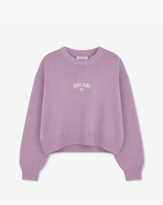 Guess Jeans Embroidered Logo Knit - Lilac
