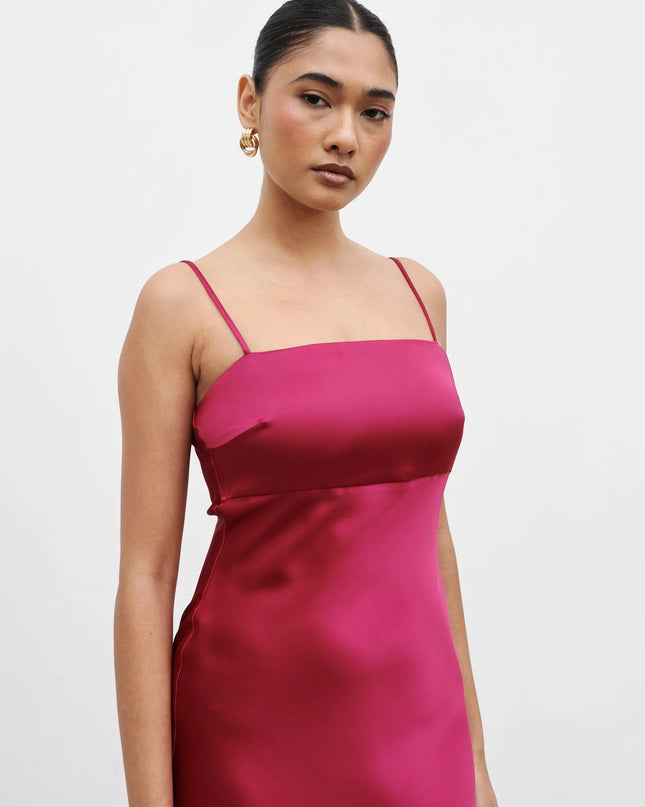 Saylor Cape Maxi Dress - Berry