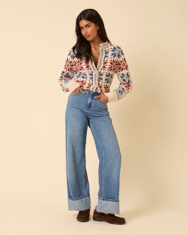 High Rise Islington Turn Up Jeans - Blue