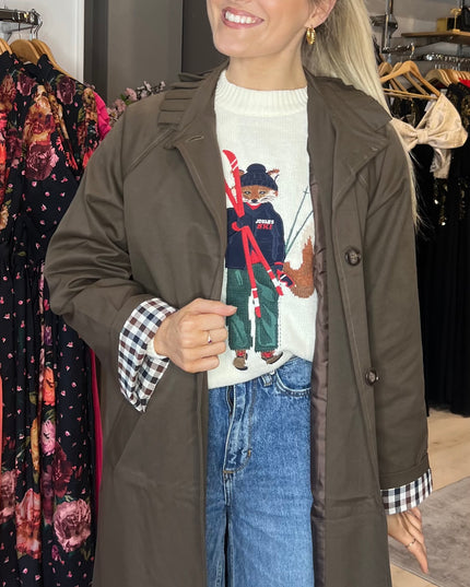 Longline Trench Coat - Khaki