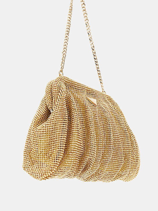Guess Zalina Mesh Rhinestone Clutch - Gold
