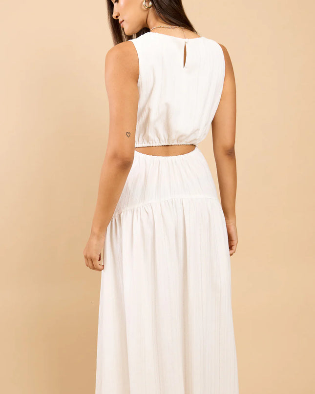 Thalassa Dropped Waist Midaxi Dress - White