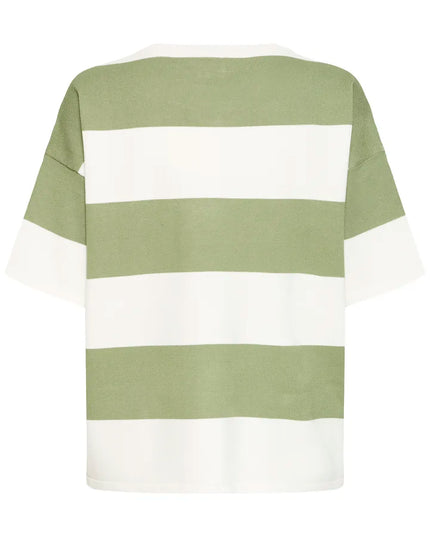 Luls Short Sleeve Knit - Iguana White Stripe