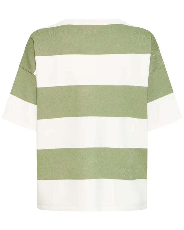 Luls Short Sleeve Knit - Iguana White Stripe