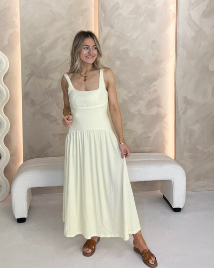 Dropped Waist Dress - Lemon