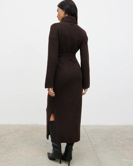 Wrenley Midaxi Knit Dress - Brown