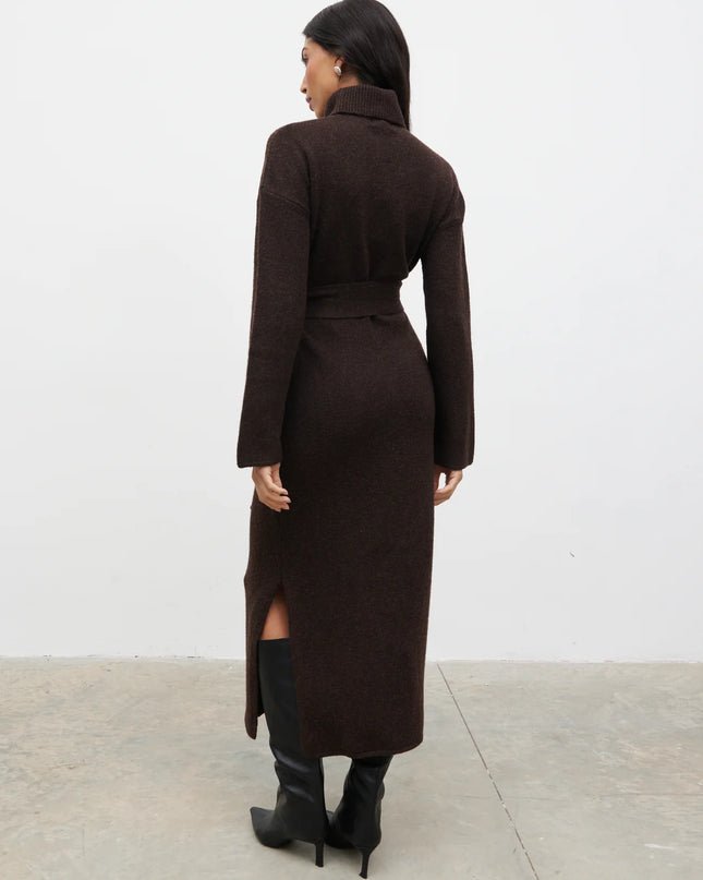 Wrenley Midaxi Knit Dress - Brown