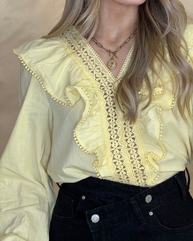 Frill Blouse - Lemon