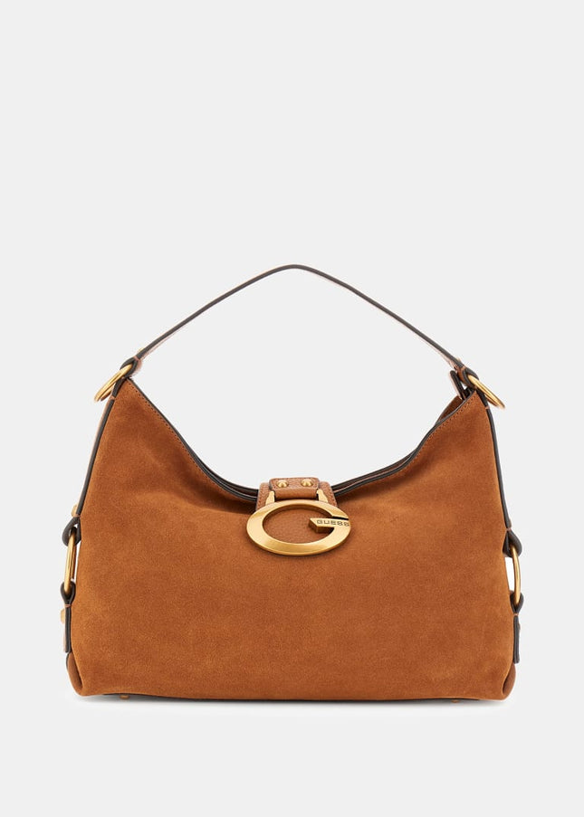 Camden Genuine Leather Shoulder Bag - Cognac