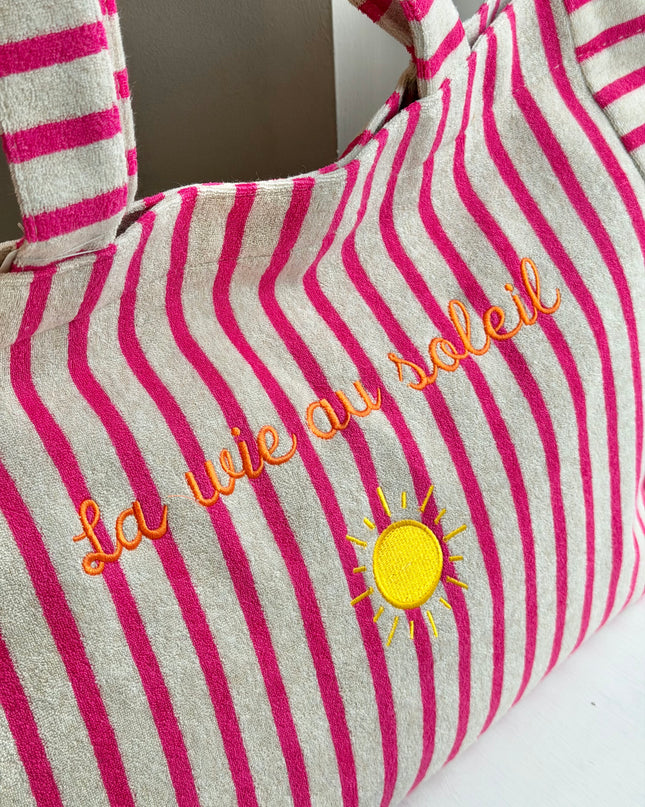 Printed Beach Bag - Rose