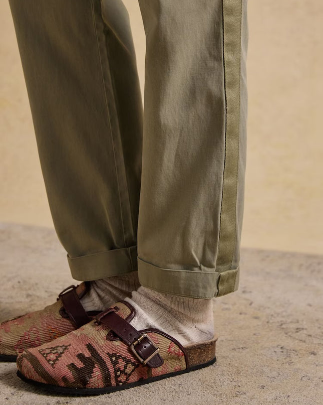 Relaxed Chino Tapered Trousers - Khaki