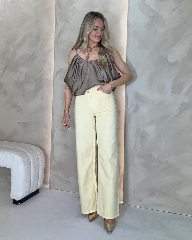 Stappy Satin Balloon Top - Bronze