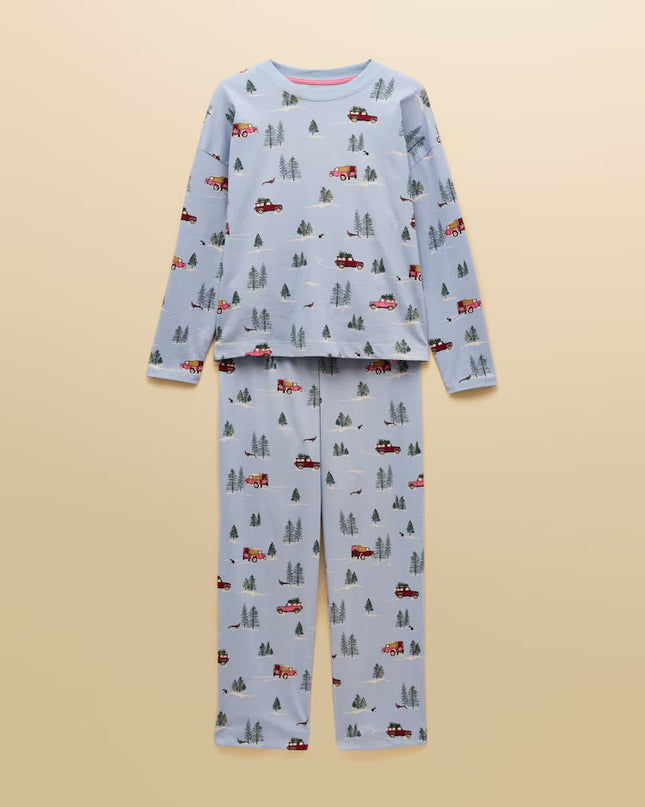 Lyla 4x4 Jersey Cotton Pyjama Set - Blue
