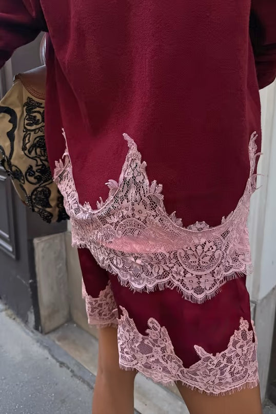 Burgundy Lace Copenhagen Jumper