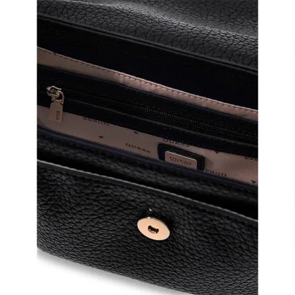 Guess Marsha Flap Shoulder Bag - Black