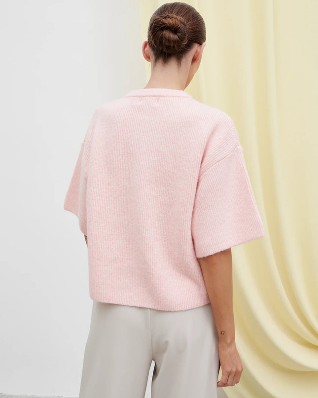 Amari Fluffy Knit Top - Pink