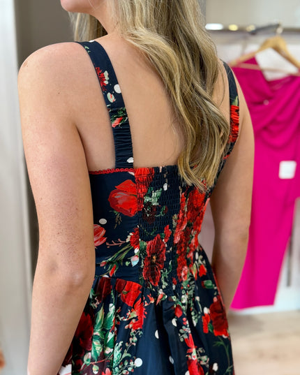 Leona Dress - Navy Floral