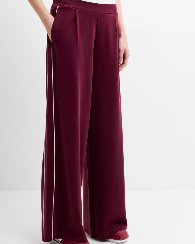 French Connection Wren Wide Leg Trousers - Berry Red