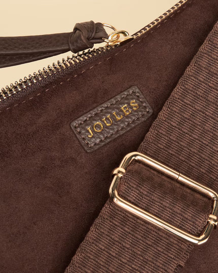 Suedette Moon Cross Body Bag - Chocolate Brown