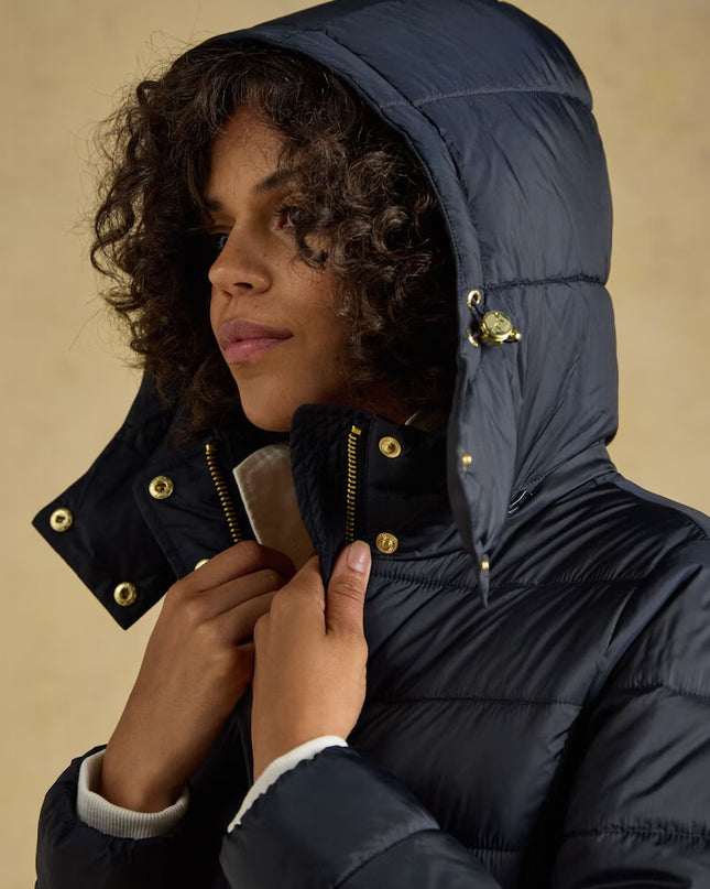 Joules Windborough Longline Padded Coat with Hood - Navy