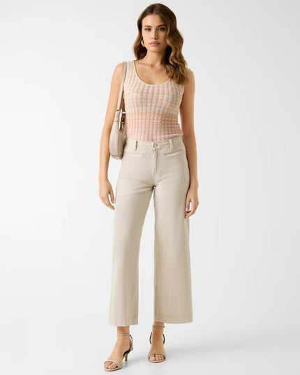 Guess Zoya Braided Crop Leg Jeans - Cream
