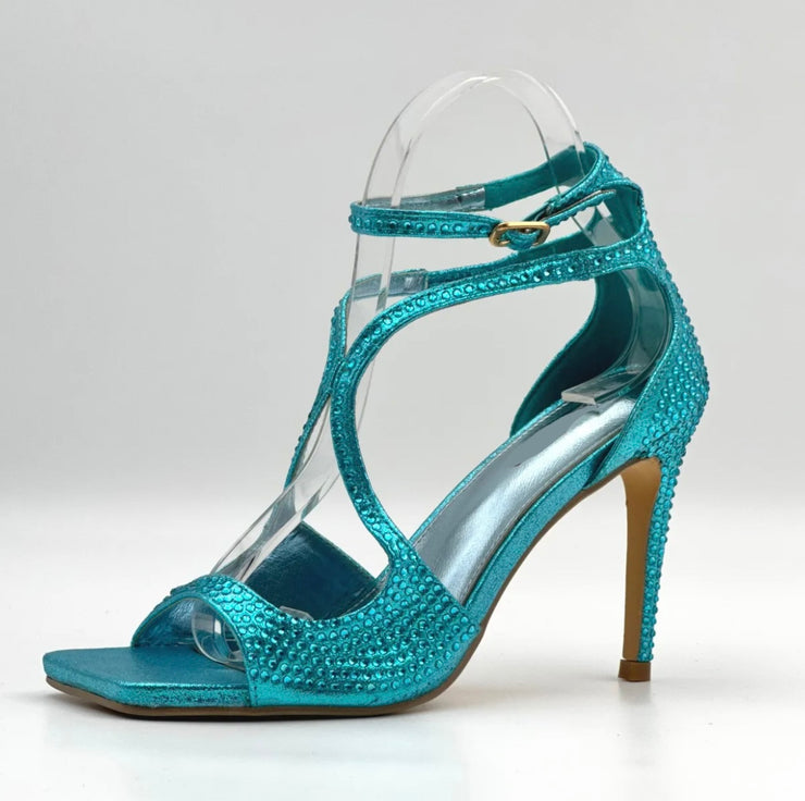 Molly Peep Toe Strappy Heel - Blue