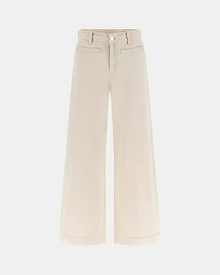Guess Zoya Braided Crop Leg Jeans - Cream
