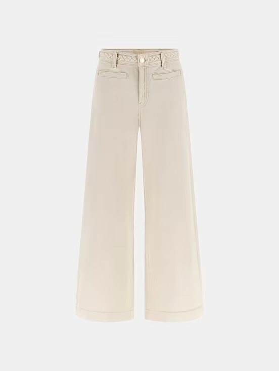 Guess Zoya Braided Crop Leg Jeans - Cream