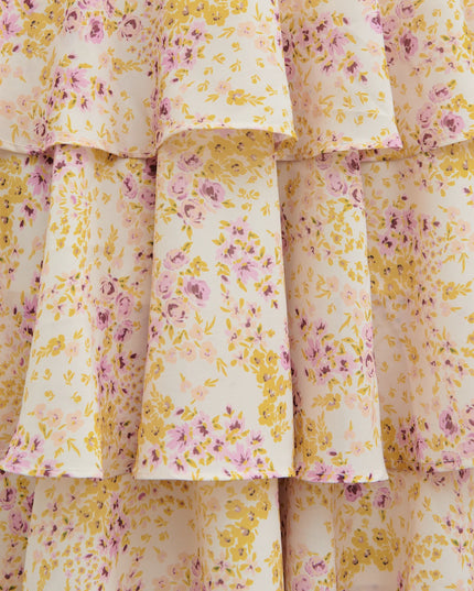 Fiore Tie Ruffle Midaxi Dress - Ditsy Floral