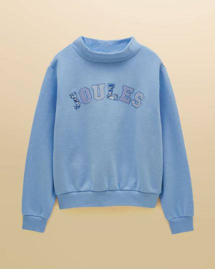 Joules Patchwork Wide Neck Sweatshirt - Blue