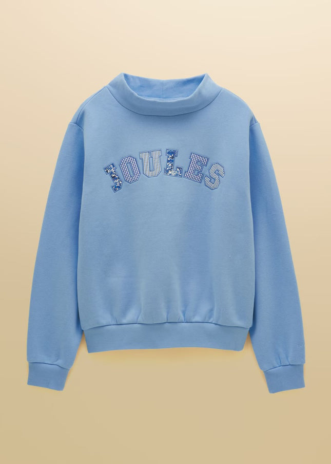 Joules Patchwork Wide Neck Sweatshirt - Blue