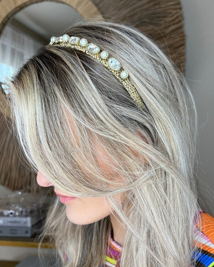 Amelia Rhinestone Hairband - Silver