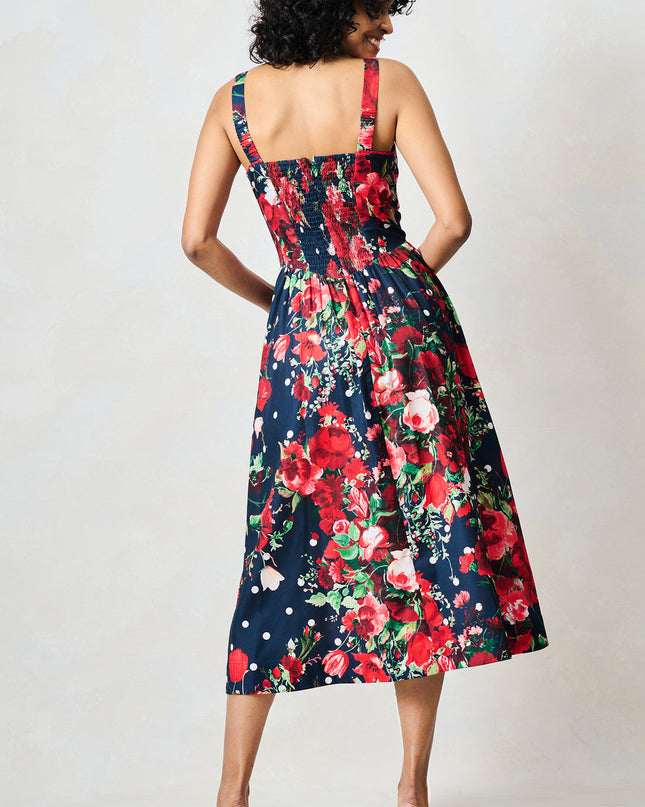 Leona Dress - Navy Floral